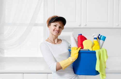 Local clearance crew removing bulky items from a central London property